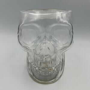 Bath & Body Works Halloween 2021 Light Up Skull 3 Wick Glass Candle Holder